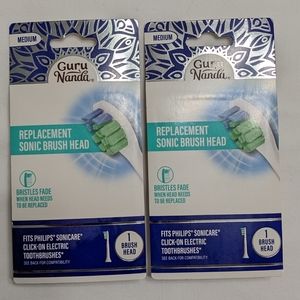 2 Guru Nanda Philips Sonicare Click On Electric Toothbrush Brush Heads, Bundle